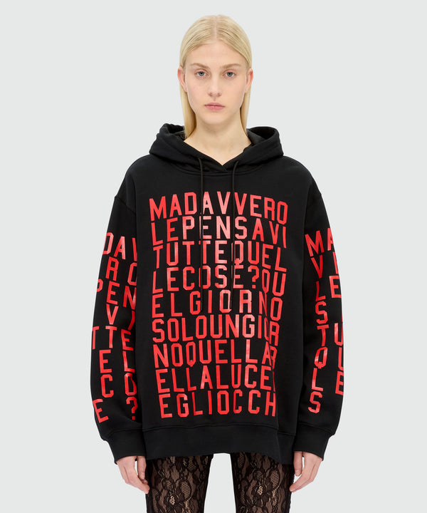 Caterina Frongia x MSGM Black Hoodie with Quotes