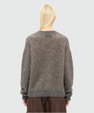 Charcoal sweater with "Roses Bouquet" graphic