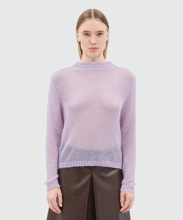 Maglione lilla in mohair superleggero
