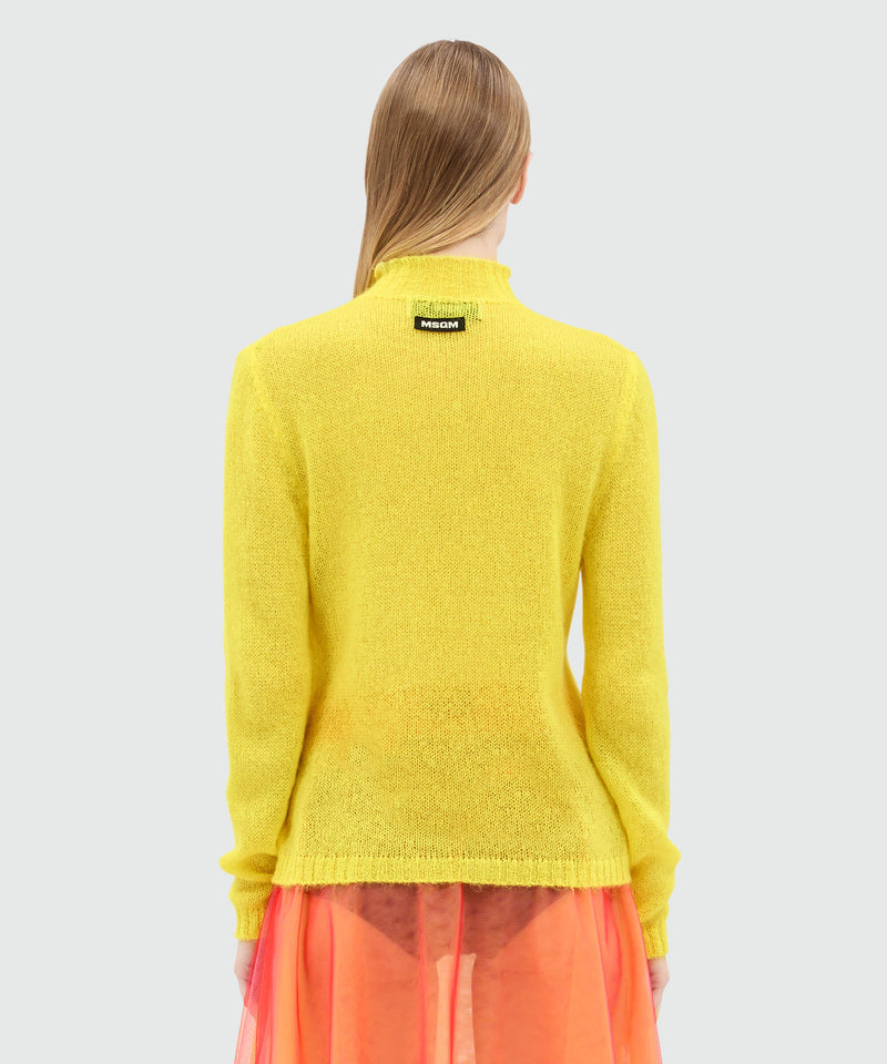 Yellow turtleneck sweater in superlight mohair 06 Women 