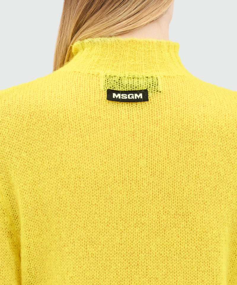 Yellow turtleneck sweater in superlight mohair 06 Women 