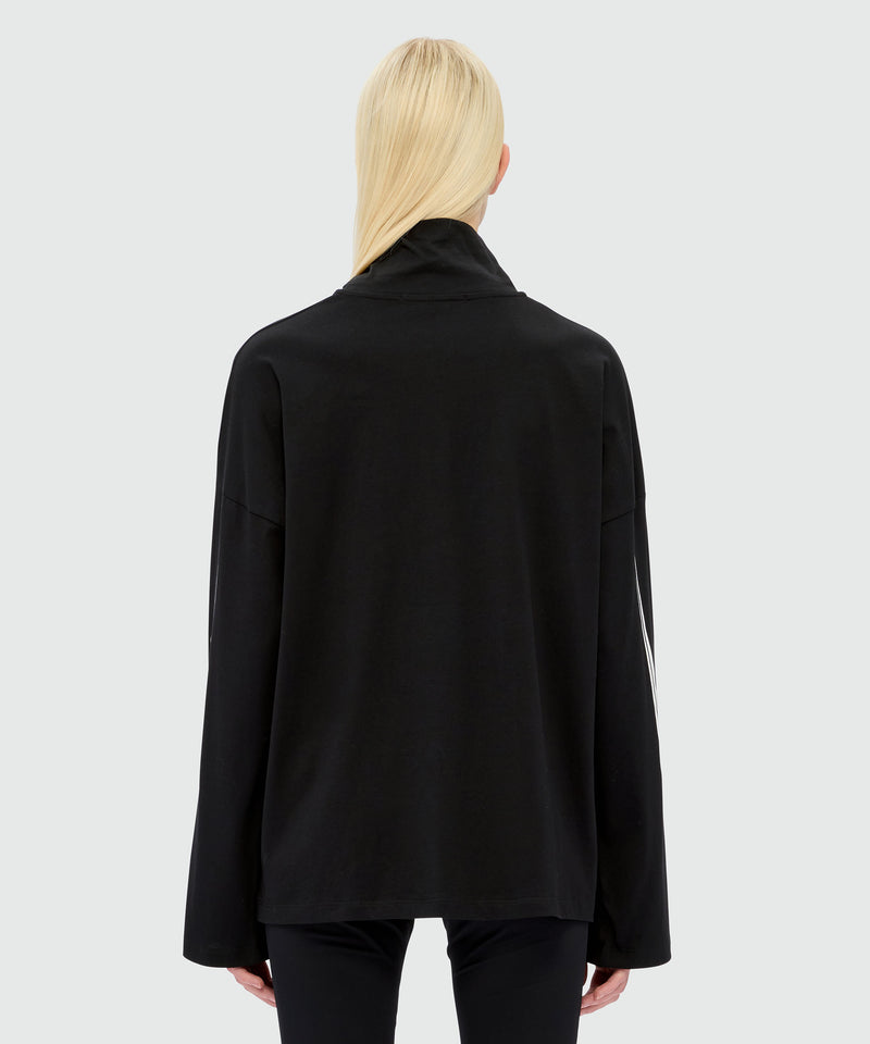 Black jersey turtleneck with MSGM racing print 99 Women 