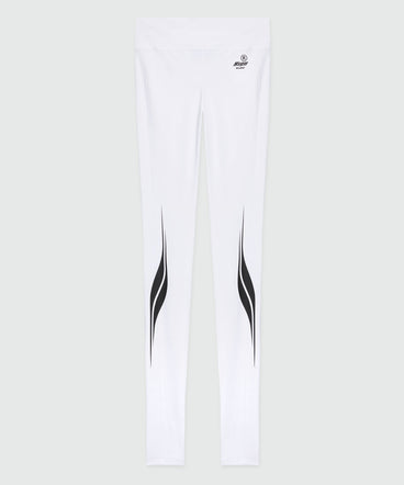 White Lycra leggings with MSGM Race print