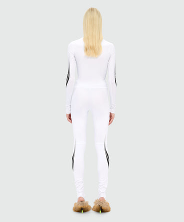 White Lycra leggings with MSGM Race print