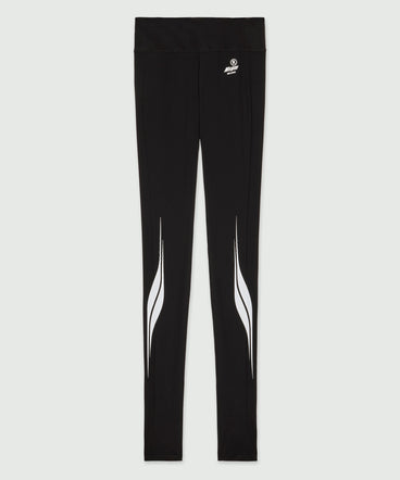 Black Lycra leggings with MSGM Race print