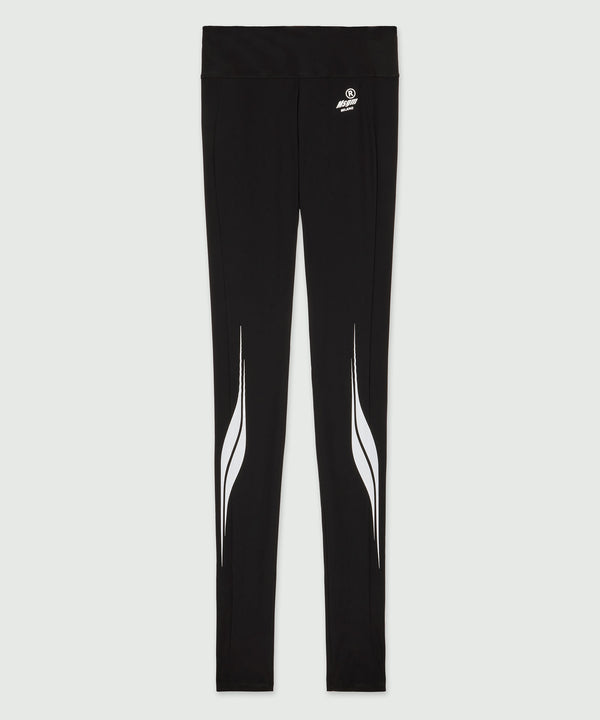 Black Lycra leggings with MSGM Race print