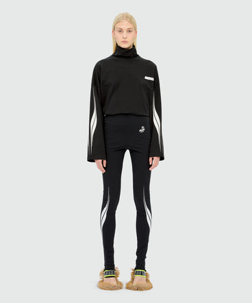 Black Lycra leggings with MSGM Race print