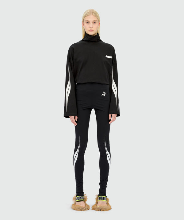 Black Lycra leggings with MSGM Race print
