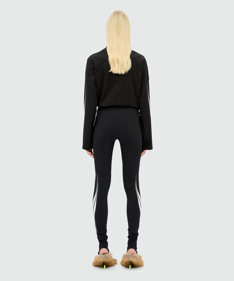 Black Lycra leggings with MSGM Race print 99 Women 