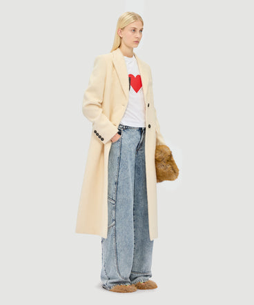 Light blue baggy trousers in faded denim