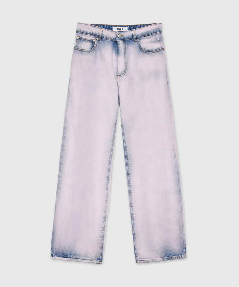 Pink overdyed denim trousers 12 Women 