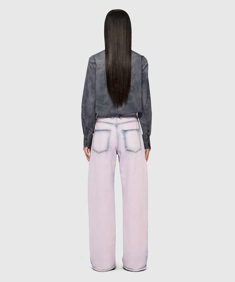 Pink overdyed denim trousers 12 Women 