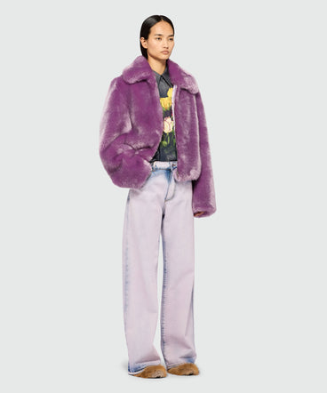Pink overdyed denim trousers