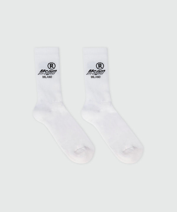 White socks with MSGM Race jacquard graphics