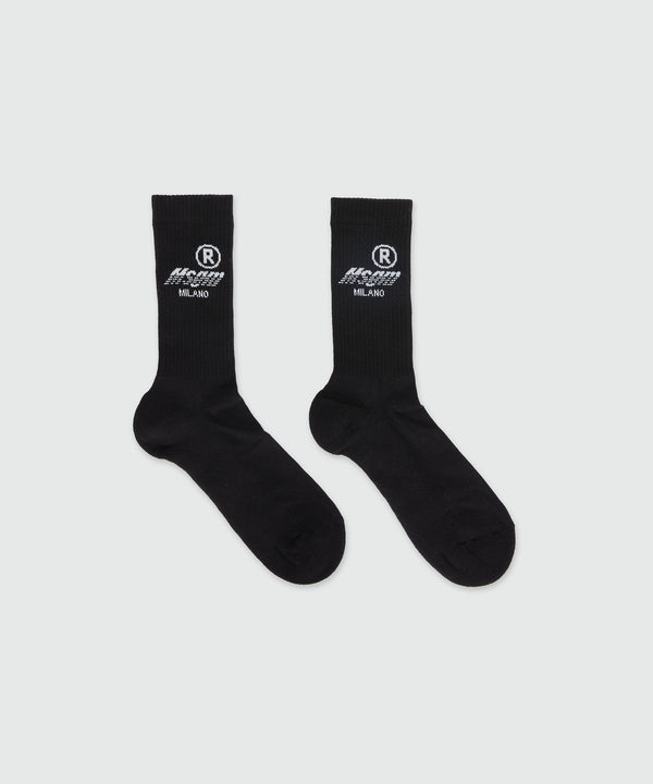 Black socks with MSGM Race jacquard graphics
