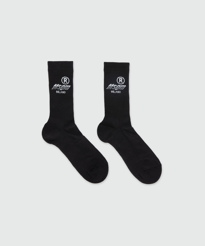Black socks with MSGM Race jacquard graphics 99 Women 