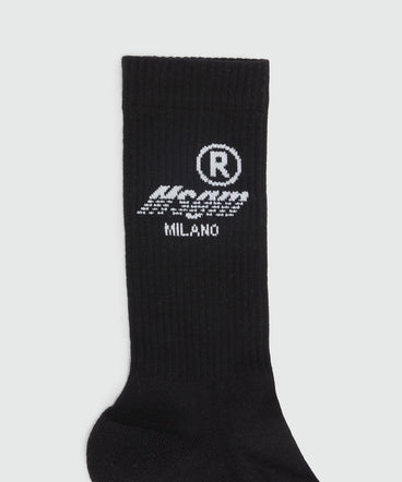 Black socks with MSGM Race jacquard graphics