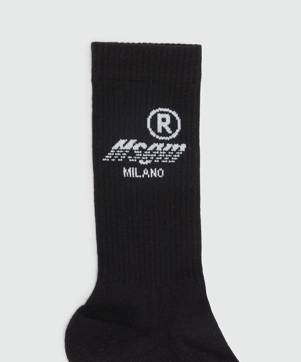 Black socks with MSGM Race jacquard graphics