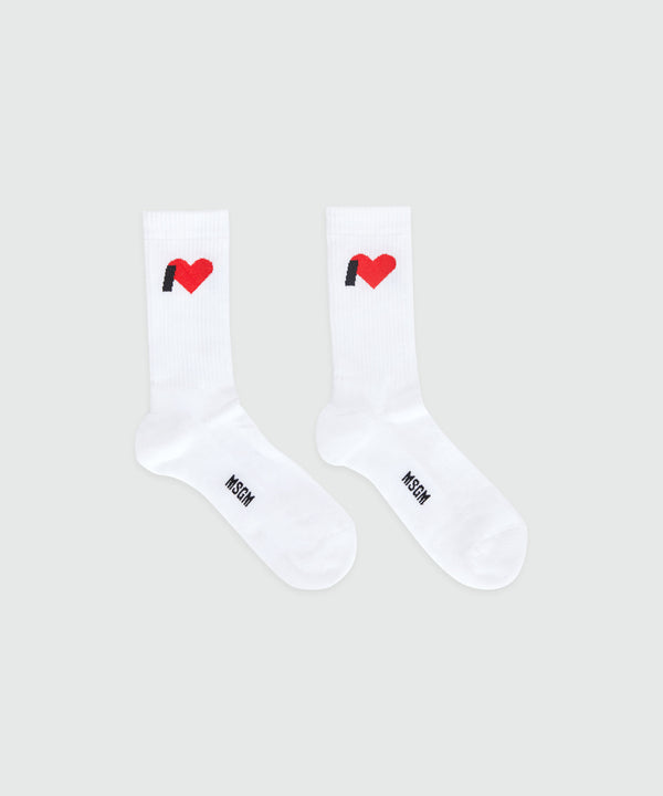 White socks with MSGM jacquard graphics
