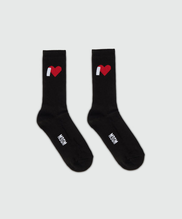 Black socks with MSGM jacquard graphics