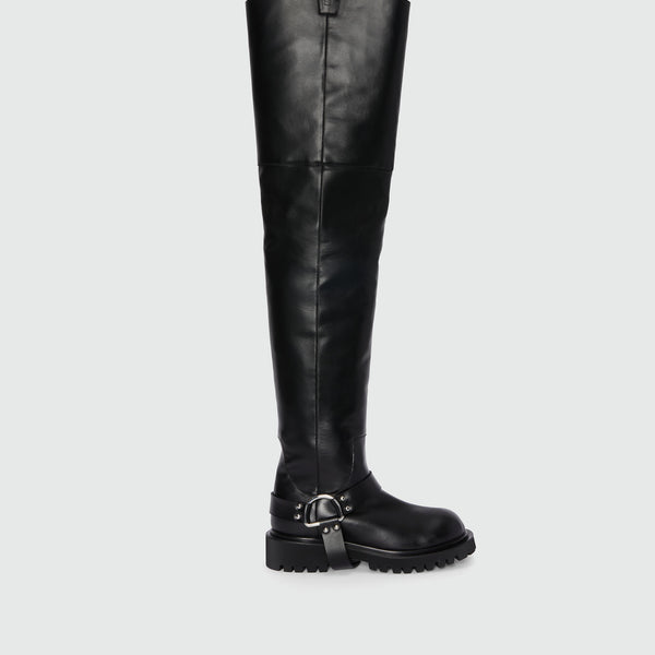 High black biker style boots - MSGM Official