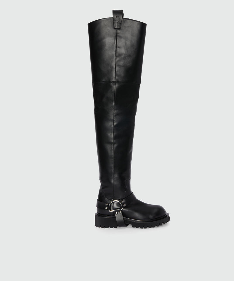 High black biker style boots 99 Women 