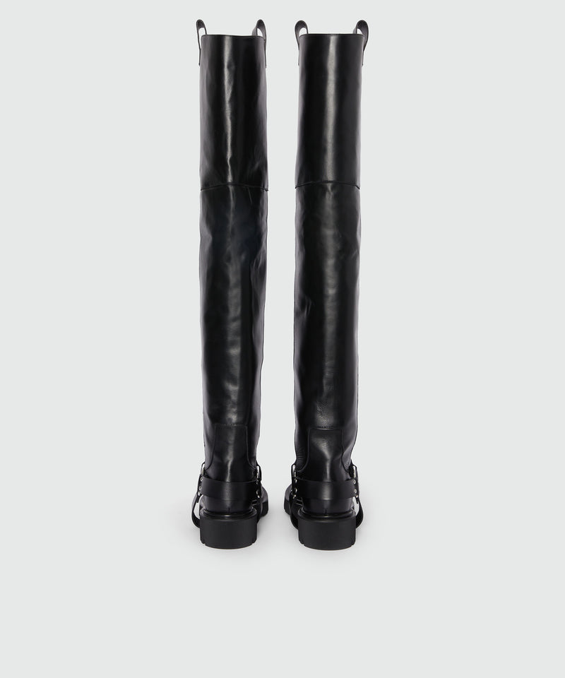 High black biker style boots 99 Women 