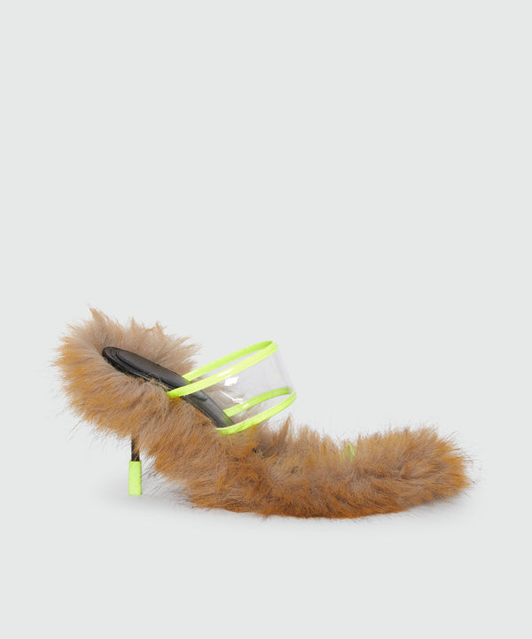 MSGM Iconic heeled sandals with fluffy profiles