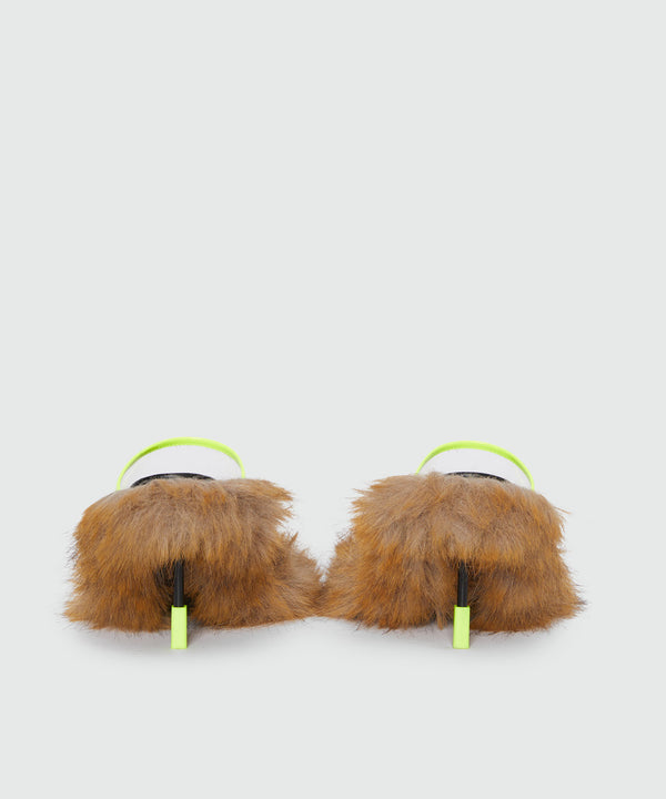 MSGM Iconic heeled sandals with fluffy profiles
