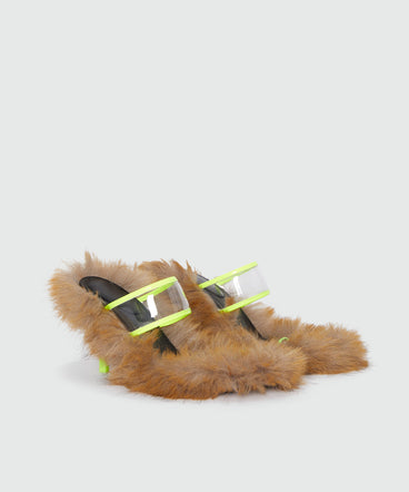 MSGM Iconic heeled sandals with fluffy profiles