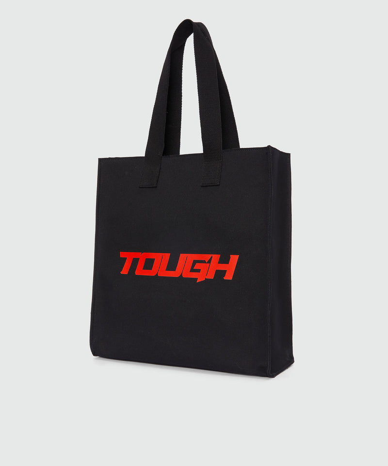 Black canvas tote with "Tough" print and lettering 99 Women 