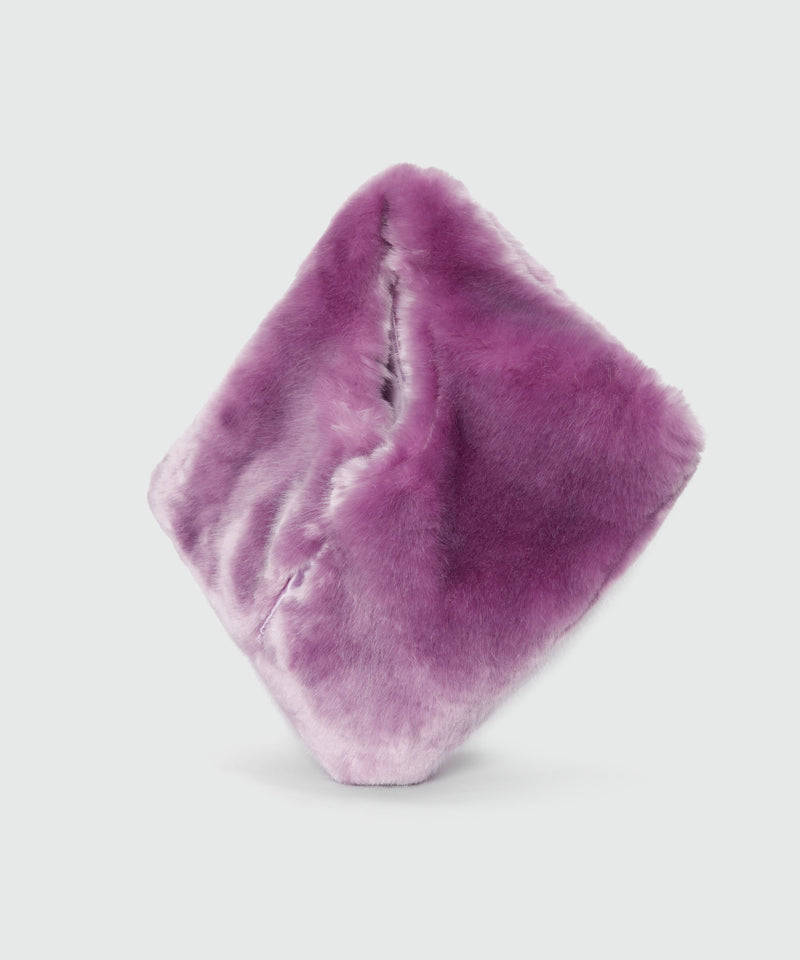 Maxi lilac shoulder bag in fluffy eco-fur 70 Women 