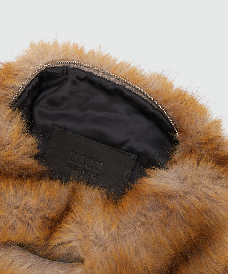 Beige faux fur clutch bag 24 Women 