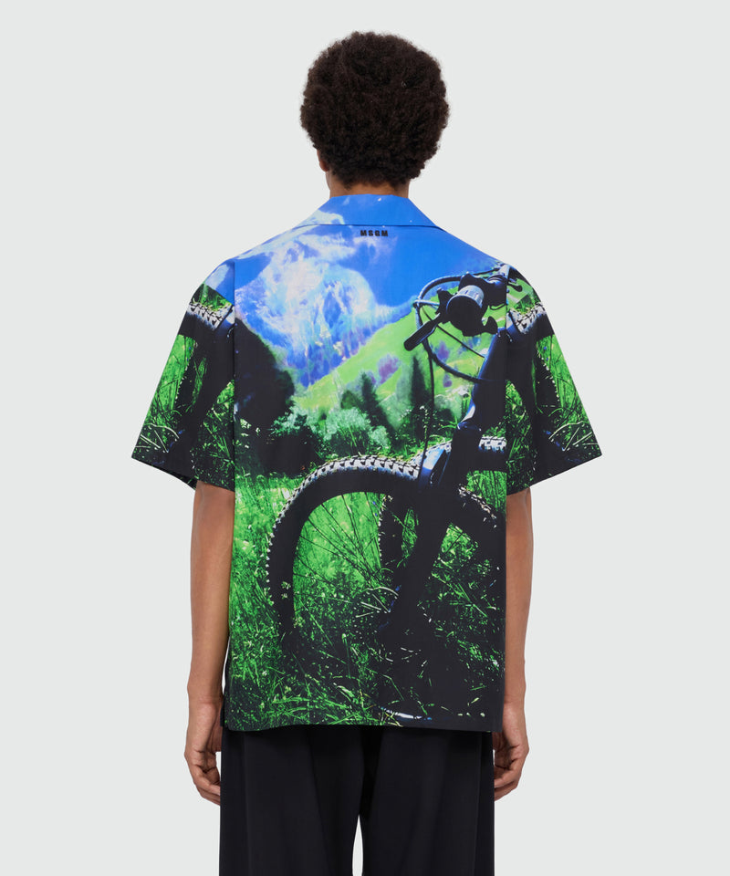 Multicolor cotton printed short-sleeve bowling shirt 03 Uomo 