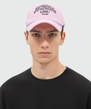 Cappello baseball rosa con ricamo MSGM