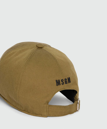 Cappello baseball verde militare con ricamo MSGM