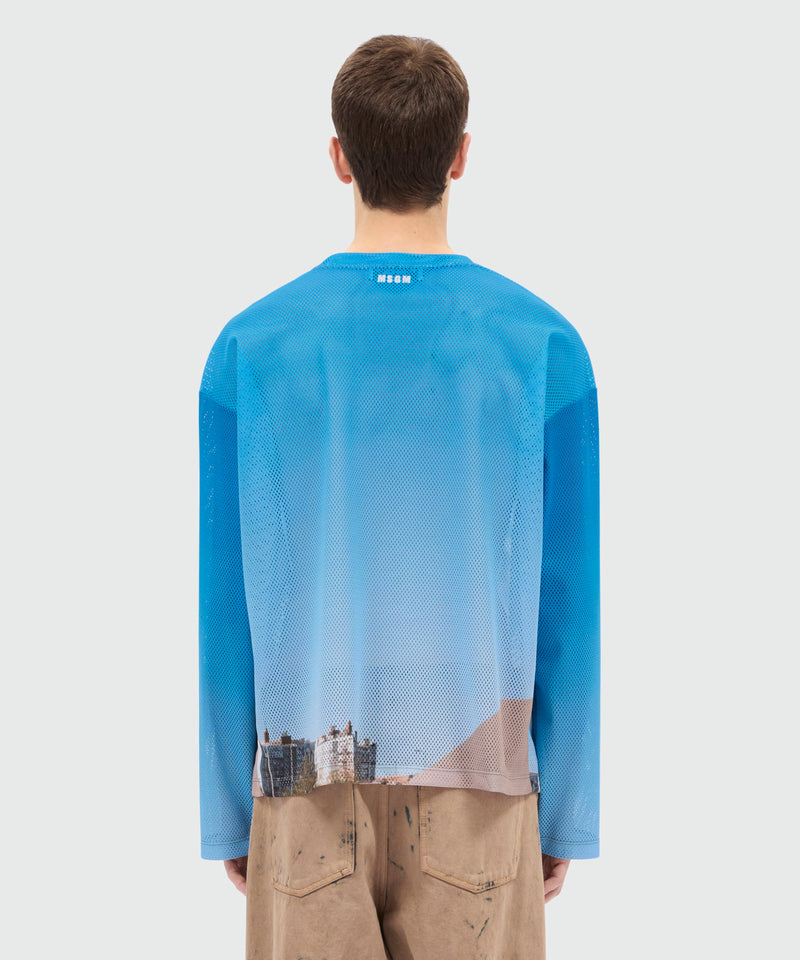 Long-sleeve mesh T-shirt with print 03 Uomo 