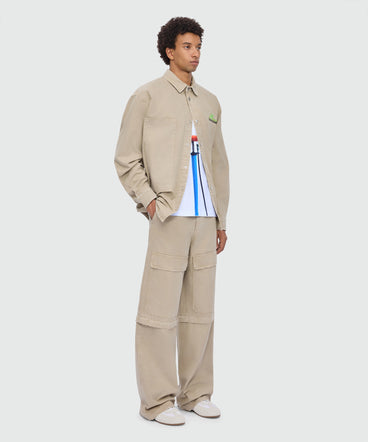 White short-sleeve cotton jersey T-shirt with print.