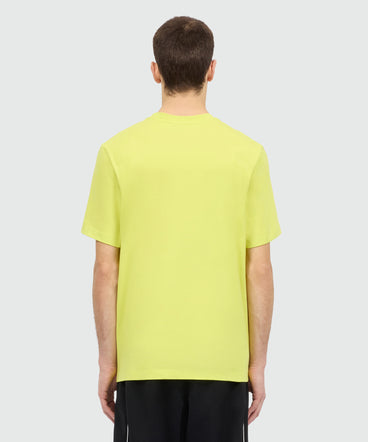 Lime short-sleeve cotton jersey T-shirt with micro logo on the front
