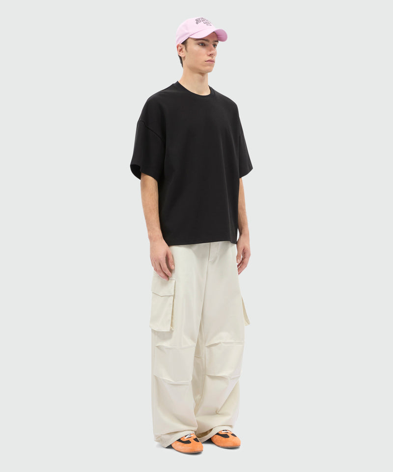 Ice grey cotton gabardine trousers with patch pocket detail on the leg 93 Uomo 