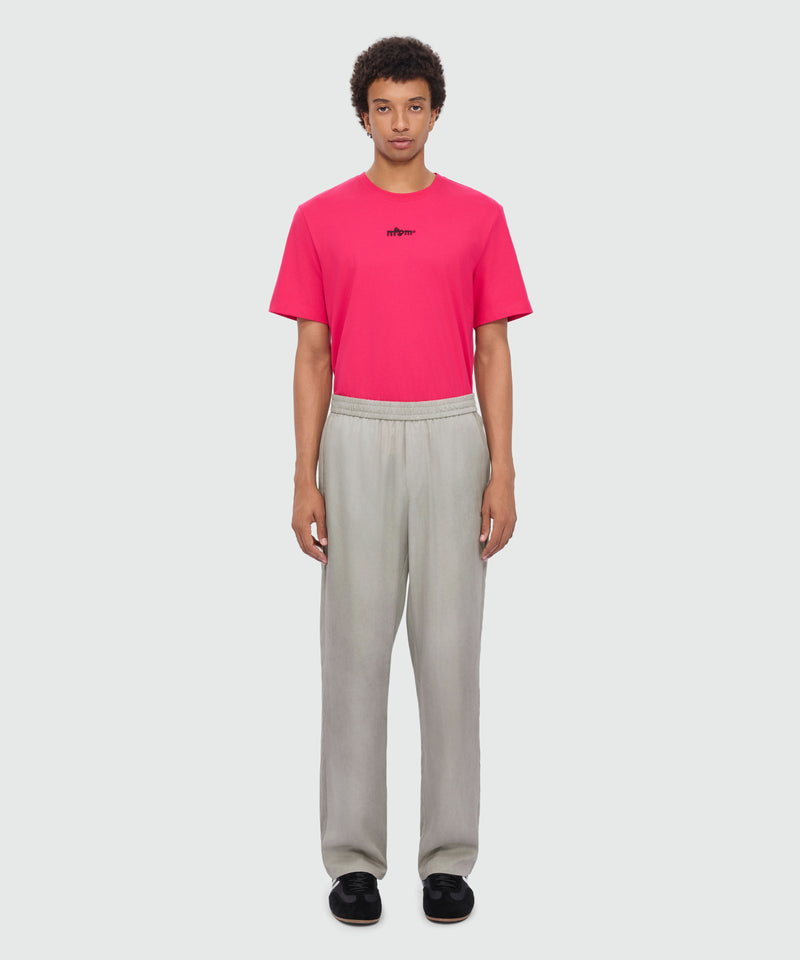 Ice grey wide-leg lyocell trousers with hand airbrushed tie-dye effect 93 Uomo 