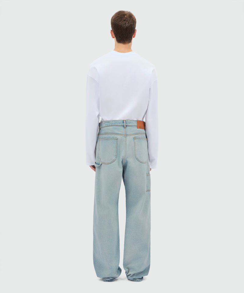 Light-wash denim workwear five-pocket trousers 82 Uomo 