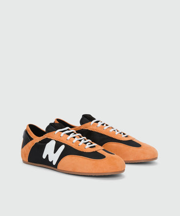 Orange Super Flat suede sneakers