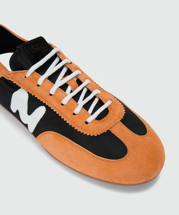 Orange Super Flat suede sneakers