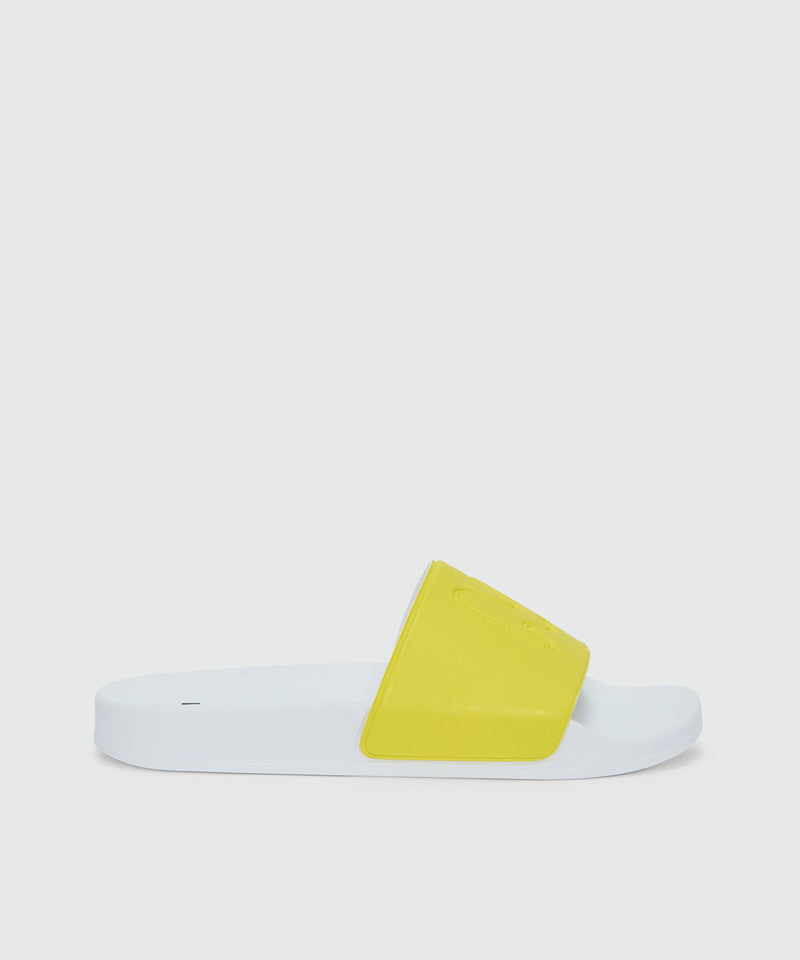 Lime rubber sandals with raised logo 33 Uomo 