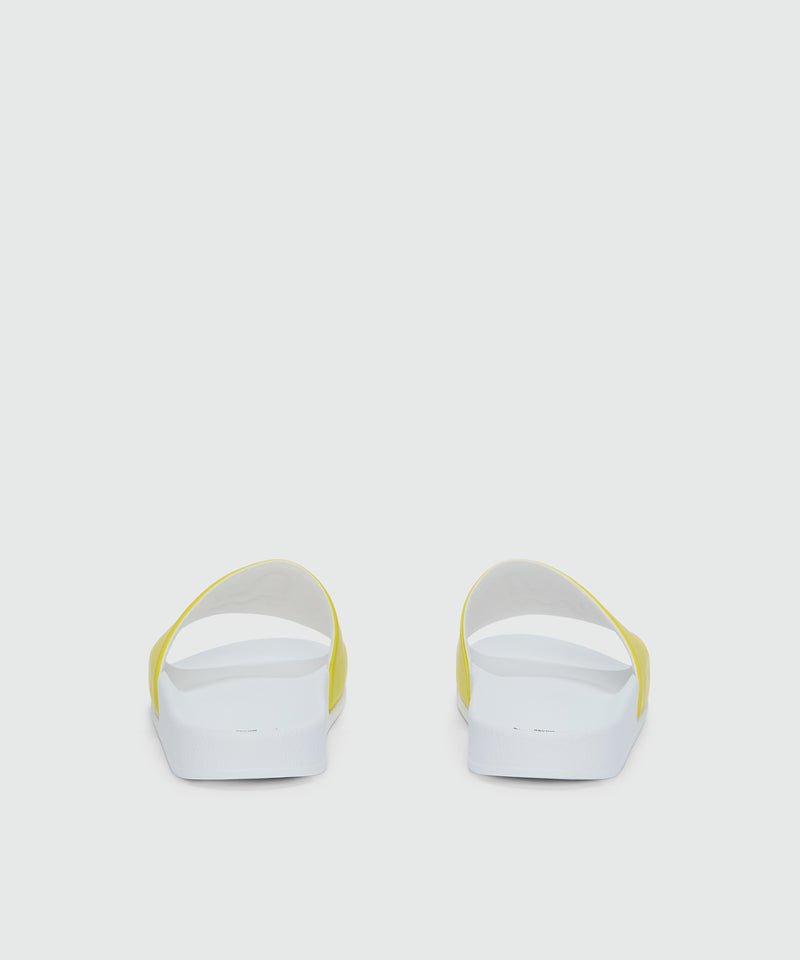 Lime rubber sandals with raised logo 33 Uomo 