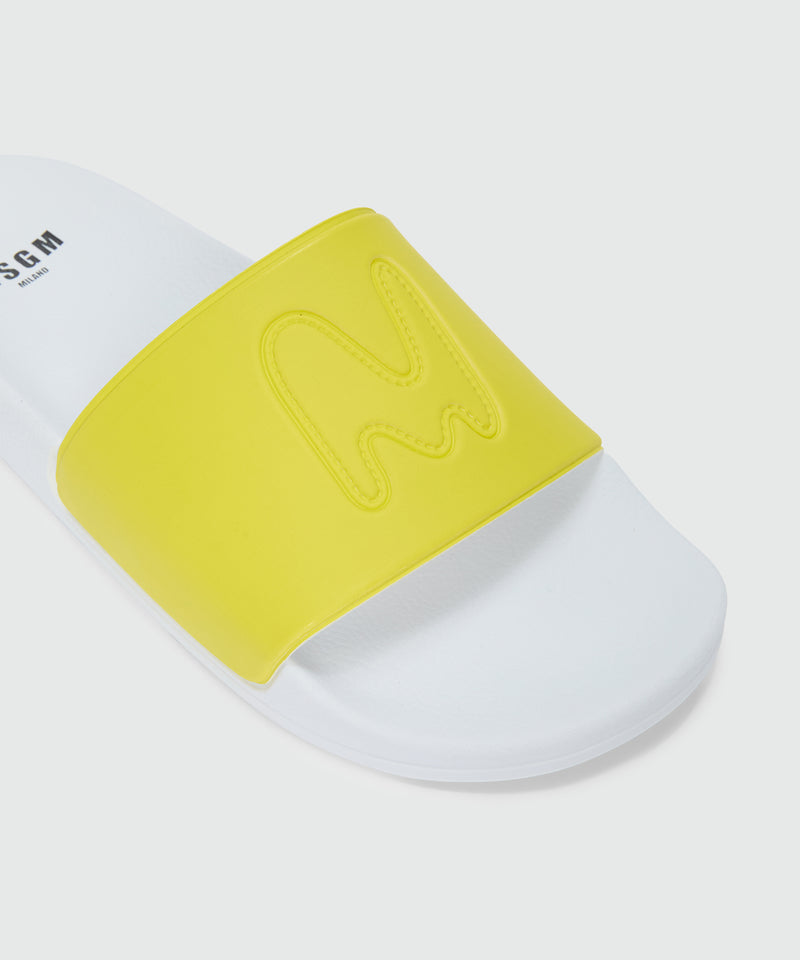 Lime rubber sandals with raised logo 33 Uomo 