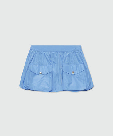 Light blue taffeta balloon miniskirt
