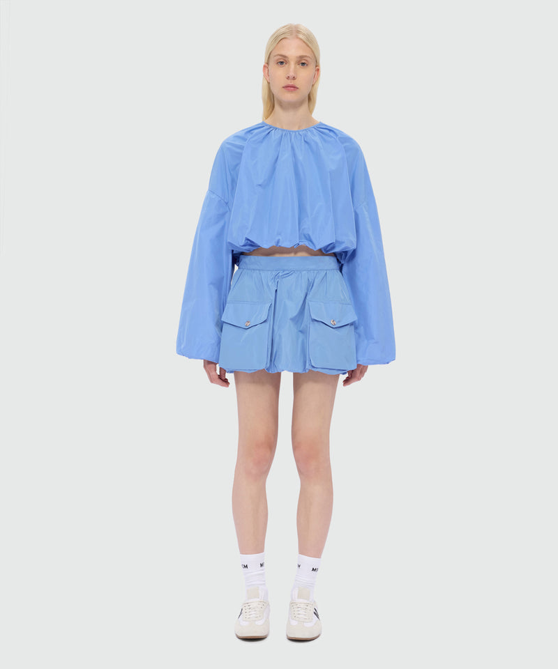 Light blue taffeta balloon miniskirt 84 Donna 