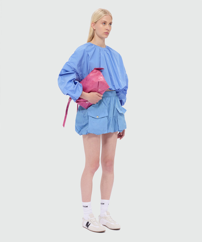 Light blue taffeta balloon miniskirt 84 Donna 